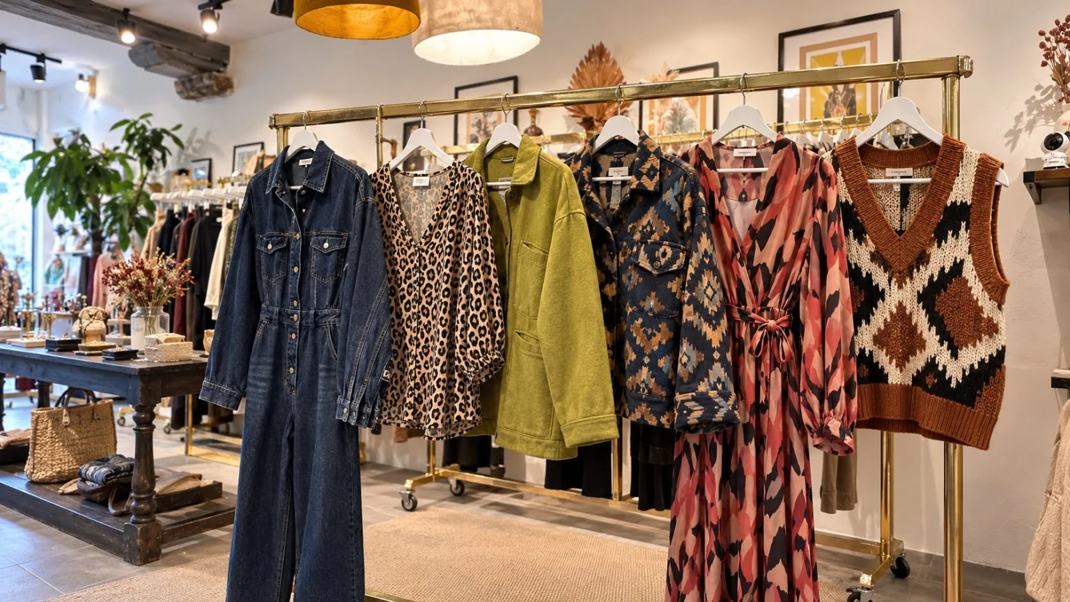 Les portants de la boutique UNiQUE, entre imprimés, denim et couleurs